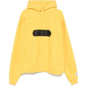Gallery Dept., Sweatshirts & Hoodies, Heren, Geel, XL, Katoen, Mosterdgele hoodie met logo