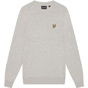 Lyle & Scott, Truien, Heren, Grijs, 2Xl, Katoen, Gebreide katoenen merino ronde hals trui