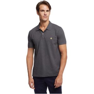 Brooks Brothers, Tops, Heren, Grijs, S, Katoen, Slim-fit Piqué Polo met Korte Mouwen
