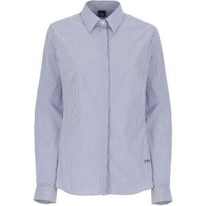 Fay, Blouses & Shirts, Dames, Blauw, XS, Katoen, Blauw Gestreept Katoenen Overhemd met Kraag