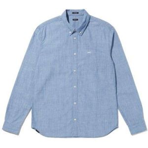 Denham, Overhemden, Heren, Blauw, L, Katoen, Chambray Rich Reg Overhemd