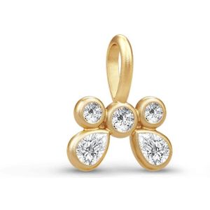 Julie Sandlau, Accessoires, Dames, Geel, ONE Size, Satijn, Vlinderhanger met Cubic Zirkonia