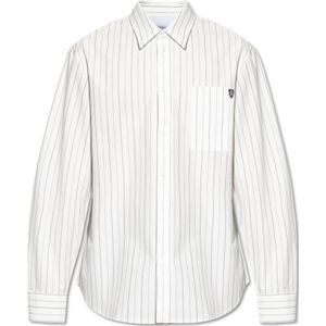 Burberry, Overhemden, Heren, Wit, M, Katoen, Shirt met Streepjespatroon