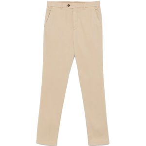 Canali, Broeken, Heren, Beige, M, Katoen, Lyocell/Katoen Regular Fit Broek
