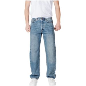 Jack & Jones, Jeans, Heren, Blauw, W33 L34, Katoen, Lichtblauwe Rits Voorzak Jeans