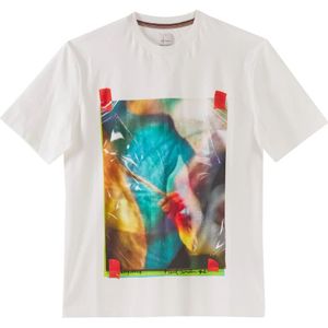 Paul Smith, Tops, Heren, Wit, L, Katoen, Negatieve Foto Grafische Korte Mouw Katoenen T-shirt