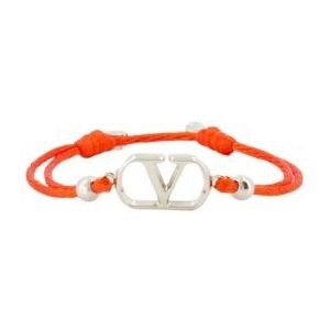 Valentino Garavani, Accessoires, Heren, Rood, ONE Size, Verstelbare VLogo Koord Armband Rood