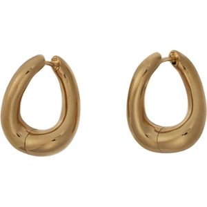 Tom Wood, Accessoires, Dames, Geel, ONE Size, Gebogen Twist Hoepel Oorbellen Set