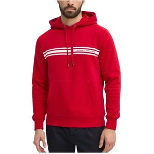 Tommy Hilfiger, Sweatshirts & Hoodies, Heren, Rood, M, Rode Central Chest Stripe Hoody