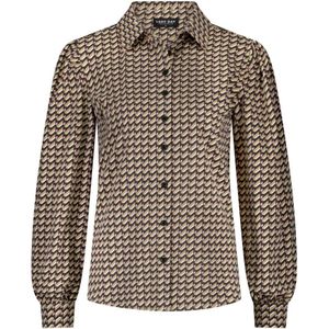 Lady Day, Blouses & Shirts, Dames, Beige, M, Blouse met pofmouwen en knoopsluiting