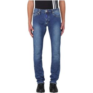 Philipp Plein, Jeans, Heren, Blauw, W30, Denim, Stijlvolle Heren Denim Jeans