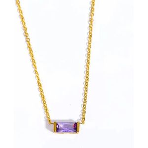 Dansk Copenhagen, Accessoires, Dames, Geel, ONE Size, Juni Geboortesteen Ketting Waterdicht Goud