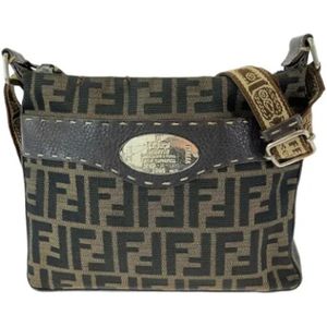 Fendi Vintage, Pre-owned, Dames, Bruin, ONE Size, Pre-owned Canvas fendi-bags