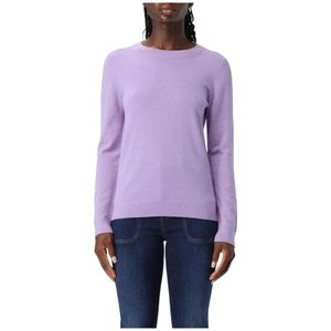 Hugo Boss, Truien, Dames, Paars, M, Wol, Elegante Wol Crew Neck Sweater