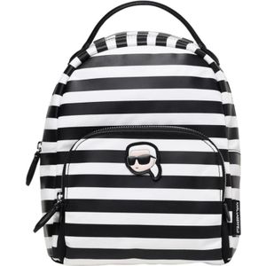 Karl Lagerfeld, Tassen, Dames, Veelkleurig, ONE Size, KIkonik Mini Rugzak Gestreept Ontwerp