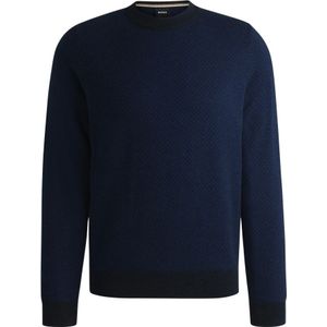 Hugo Boss, Truien, Heren, Blauw, XL, Katoen, Regular-fit trui