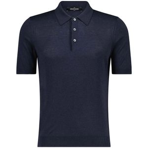 Gran Sasso, Tops, Heren, Blauw, 2Xl, Zijden Poloshirt Klassieke Stijl