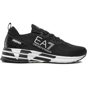 Emporio Armani Ea7, Schoenen, Dames, Zwart, 38 1/2 EU, Mesh Sneaker Trainingsschoenen
