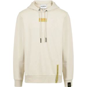 Iceberg, Sweatshirts & Hoodies, Heren, Beige, S, Katoen, Stofkleurige Hoodie met Logo