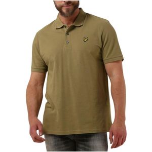 Lyle & Scott, Tops, Heren, Groen, S, Katoen, Piqué Polo Shirt met Contraststreep
