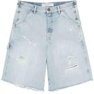 Golden Goose, Korte broeken, Heren, Blauw, W31, Denim, Blauwe Bermuda Style Denim Shorts