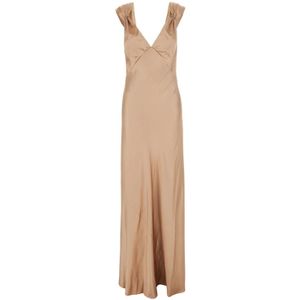 Saint Laurent, Kleedjes, Dames, Beige, S, Lange jurken voor vrouwen