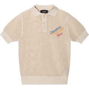 Dsquared2, Tops, Dames, Beige, XS, Katoen, Polo capsule Summer Lovers