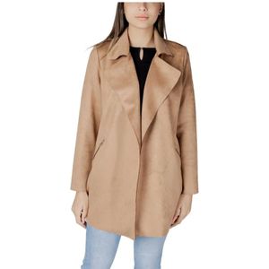 Street One, Jassen, Dames, Bruin, L, Polyester, Beige Velours Trench Coat