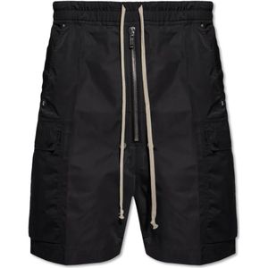 Rick Owens, Korte broeken, Heren, Zwart, L, Polyester, Cargobela Shorts