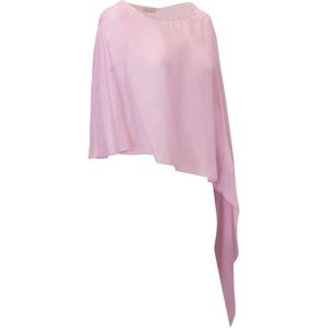 Antonelli Firenze, Jassen, Dames, Roze, ONE Size, Lila Zijden Stola Ss 24 Seizoen