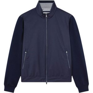 Paul & Shark, Jassen, Heren, Blauw, L, Wol, Wollen Sweater met Volledige Rits