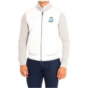 La Martina, Sweatshirts & Hoodies, Heren, Wit, M, Katoen, High Collar Jacket