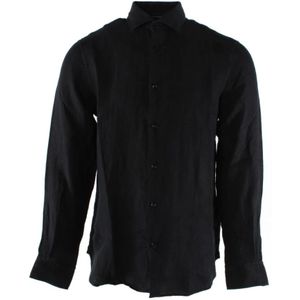 Tommy Hilfiger, Overhemden, Heren, Blauw, XL, Linnen, Slim Fit Linnen Overhemd Desert Sky