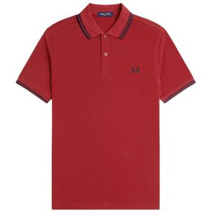 Fred Perry, Tops, Heren, Rood, M, Katoen, Rode Poloshirt met Iconisch Borduurwerk