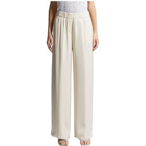Peserico, Broeken, Dames, Beige, L, Satijn, Viscose satijnen palazzo broek