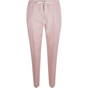 Eleventy, Broeken, Dames, Roze, XS, Linnen, Roze Linnen Broek Made in Italy