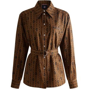 Fusalp, Blouses & Shirts, Dames, Bruin, 2Xs, Katoen, Jalirre Chaine