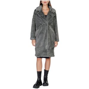 Ichi, Mantels, Dames, Grijs, S, Polyester, Damesjassen Collectie: Herfst/Winter