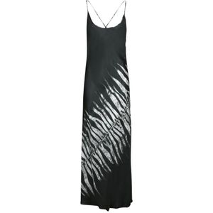 Roberto Cavalli, Kleedjes, Dames, Zwart, M, Elegante Zwarte Zijden Jurk