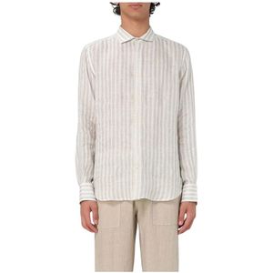 MC2 Saint Barth, Overhemden, Heren, Grijs, XL, Linnen, Verticale Strepen Casual Rope Shirt