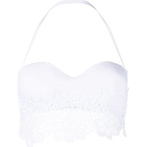 Ermanno Scervino, Ondergoed, Dames, Wit, M, Polyester, Witte Lace Bandeau Bikini Top