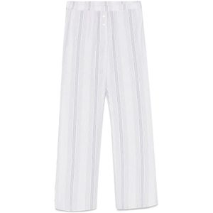 Paloma Wool, Broeken, Dames, Wit, M, Gestreepte elastische taille broek