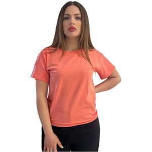 Moschino, Tops, Dames, Roze, M, Katoen, Stijlvolle katoen en EA mix