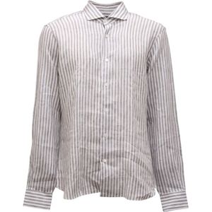 Barba, Overhemden, Heren, Groen, L, Linnen, Linnen Overhemd Made in Italy