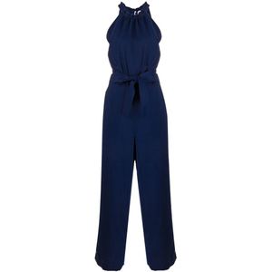 P.a.r.o.s.h., Jumpsuits & Playsuits, Dames, Blauw, S, Mouwloze jumpsuit met wijde pijpen