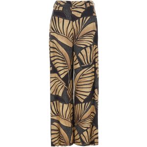 PT Torino, Broeken, Dames, Bruin, 2Xs, Bruine Gedrukte Tech Stof Broek Vrouw
