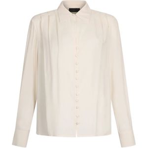 Liu Jo, Blouses & Shirts, Dames, Beige, XS, Ivoor Crêpe de Chine Blouse