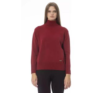 Baldinini, Truien, Dames, Rood, M, Wol, Luxe Rode Wollen Kasjmier Trui