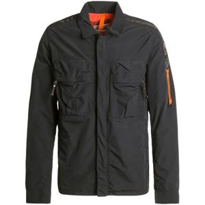 Parajumpers, Jassen, Heren, Blauw, S, Nylon, Nylon Canvas Overshirt voor Mild Weer