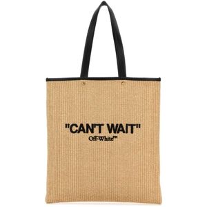 Off White, Tassen, Dames, Beige, ONE Size, Rieten Dagtas